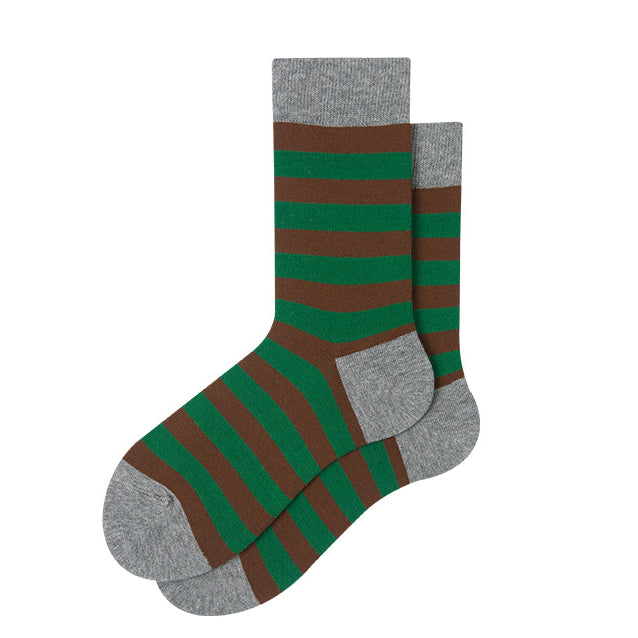 Gestreifte Socken in Wadenlänge Herrensocken aus Baumwolle