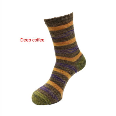 Thick Thread Color Stripes Mid-Calf Length Men's Socks Cotton Socks Retro Casual Cotton Socks