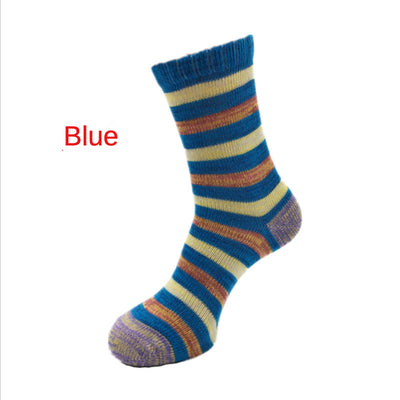 Χοντρό νήμα Χρώμα ρίγες Ανδρικές κάλτσες στο μέσο της γάμπας Βαμβακερές κάλτσες Retro casual βαμβακερές κάλτσες