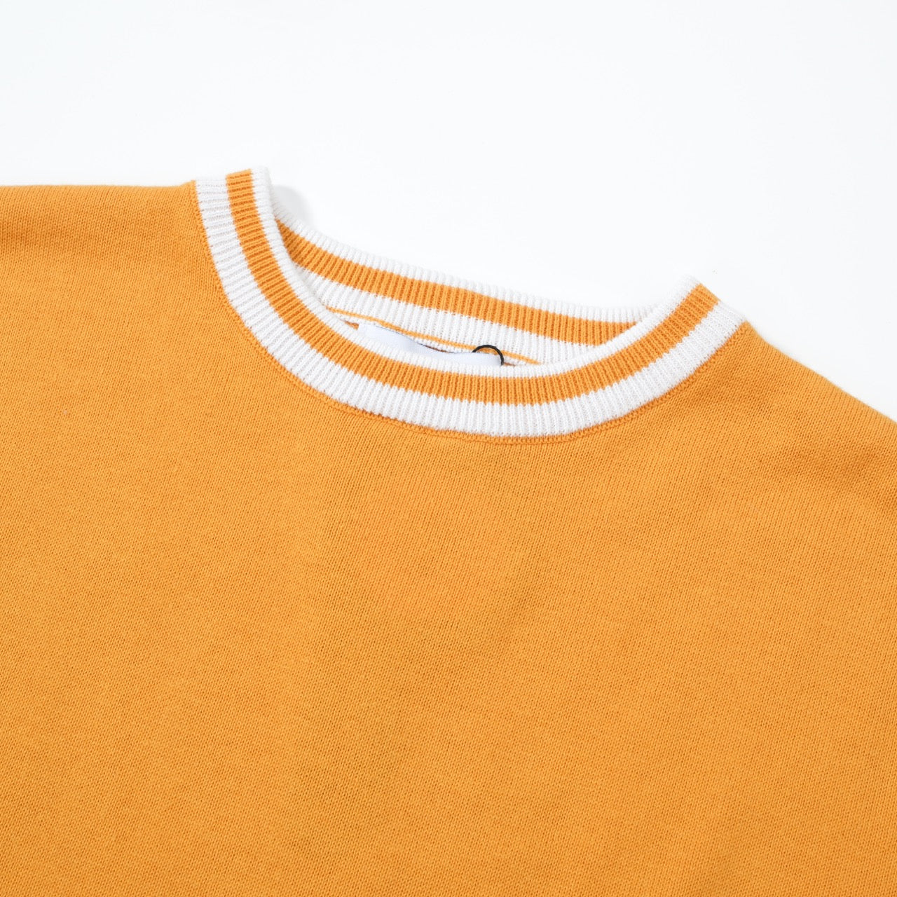 Men's Yellow Knitted Long Sleeve Solid T-Shirt