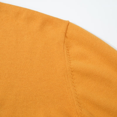 Men's Yellow Knitted Long Sleeve Solid T-Shirt