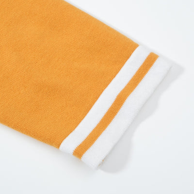 Men's Yellow Knitted Long Sleeve Solid T-Shirt