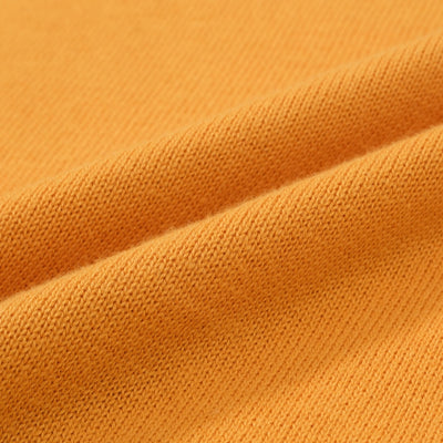 Men's Yellow Knitted Long Sleeve Solid T-Shirt