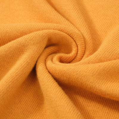 Men's Yellow Knitted Long Sleeve Solid T-Shirt