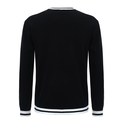 Camisetas negras de manga larga de punto estilo retro mod de los años 60 para hombre