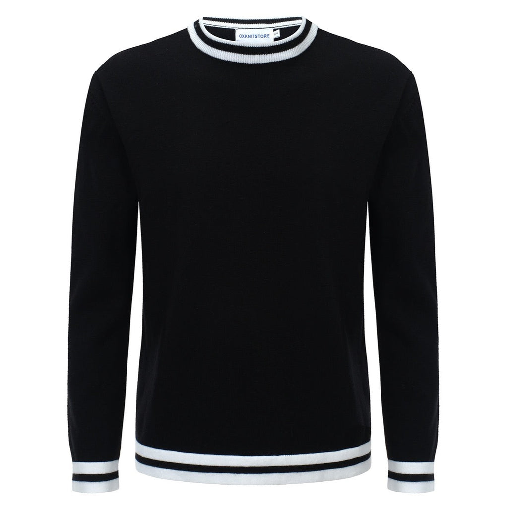 Tシャツ・カットソー SATUR Classic Crew Neck Half Knit Black SA252MKT03BK C19128s.jpg