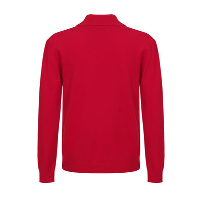 Men's Casual 1960s Mod Style Racing Stripe Zip Knitted Long-Sleeve Red Retro Cardigan