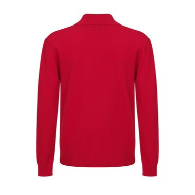 Cardigan rétro rouge à manches longues en tricot à rayures pour hommes