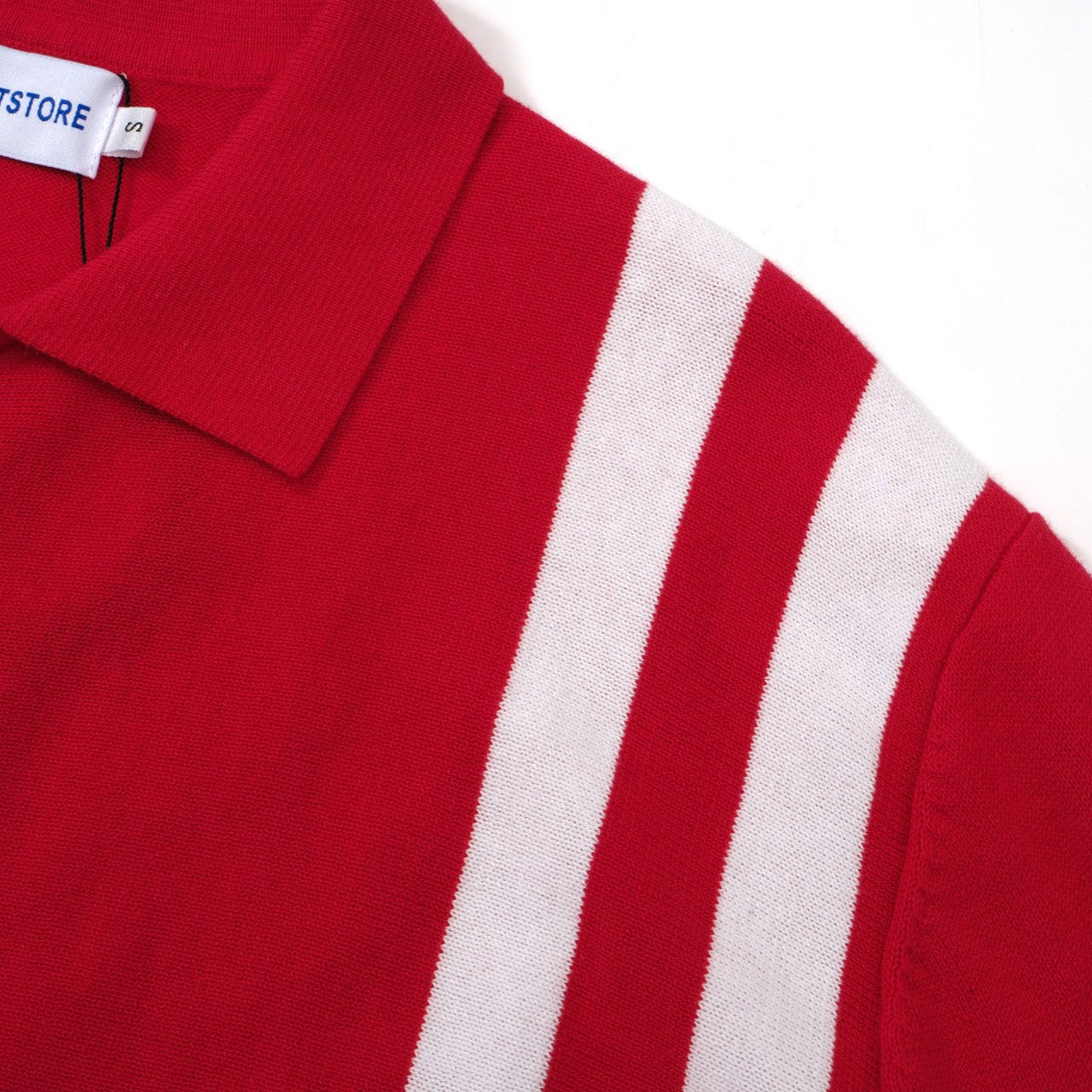 Heren casual 1960s Mod Style Racing Stripe Zip gebreide lange mouwen rood retro vest