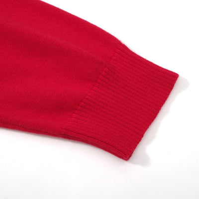 Cardigan rétro rouge à manches longues en tricot à rayures pour hommes