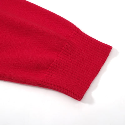 Heren casual 1960s Mod Style Racing Stripe Zip gebreide lange mouwen rood retro vest