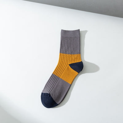 Ανδρικές κάλτσες από καθαρό βαμβάκι με αντίθεση μοντέρνες κάλτσες με μήκος στη μέση της γάμπας
