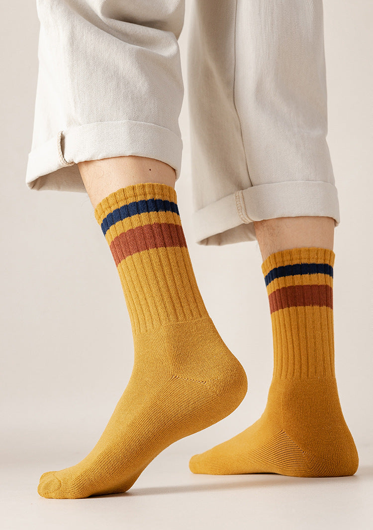 Chaussettes pour hommes Chaussettes de sport de loisirs épaisses et chaudes pour l'automne et l'hiver