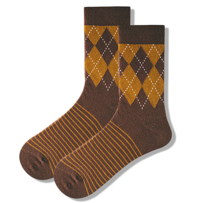 Plaid Men's Socks Tube Socks Cotton Socks