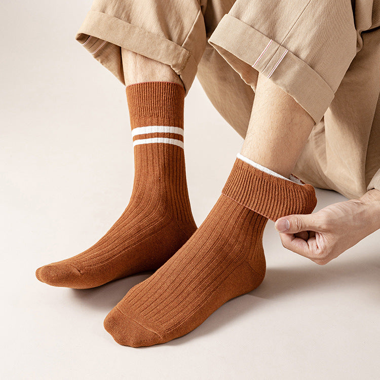 Calcetines de algodón para hombre, nuevos deportes de otoño, calcetines largos transpirables absorbentes de sudor para ocio