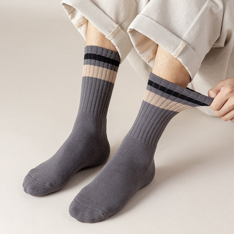 Ανδρικές κάλτσες φθινοπωρινές και χειμερινές χοντρές αθλητικές κάλτσες ζεστού ελεύθερου χρόνου