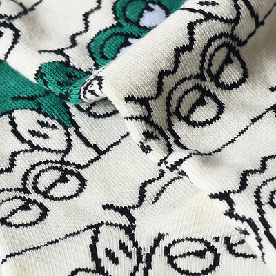 Chaussettes Mi-mollet Crocodile Vert Dessin Animé