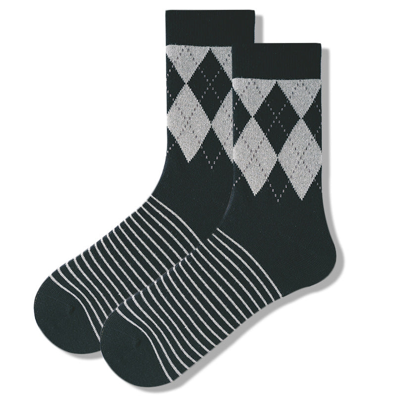 Karierte Herrensocken Schlauchsocken Baumwollsocken