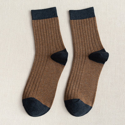 Men's Socks Autumn and Winter Cotton Color Matching Basic All-Matching Tube Socks