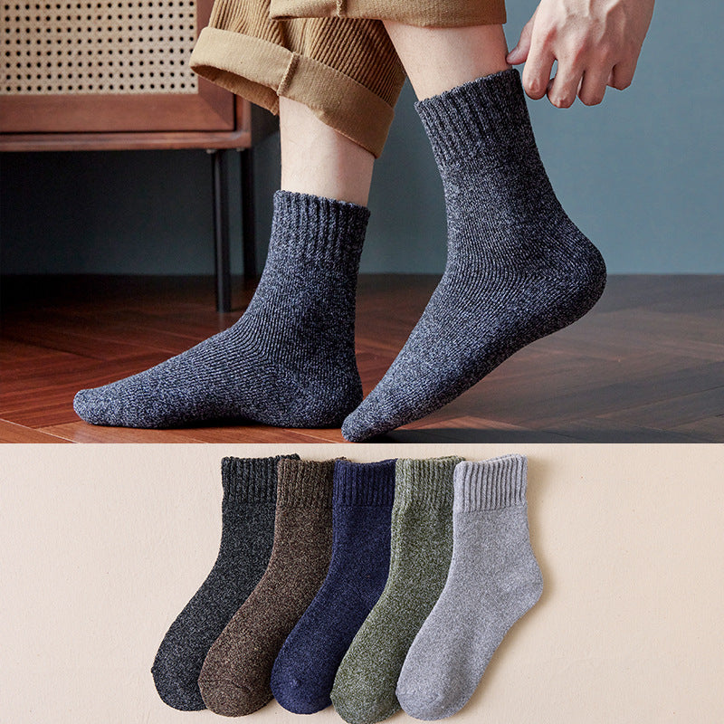 Fleece-Lined Extra Thick Thermal Socks Men's Mid-Calf Length Sock