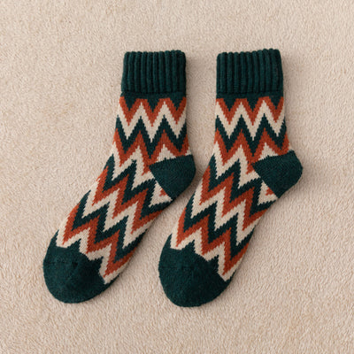 Socken Extra dicke Herrensocken in halber Wadenlänge Herbst und Winter verdickte warme Retro-Socken