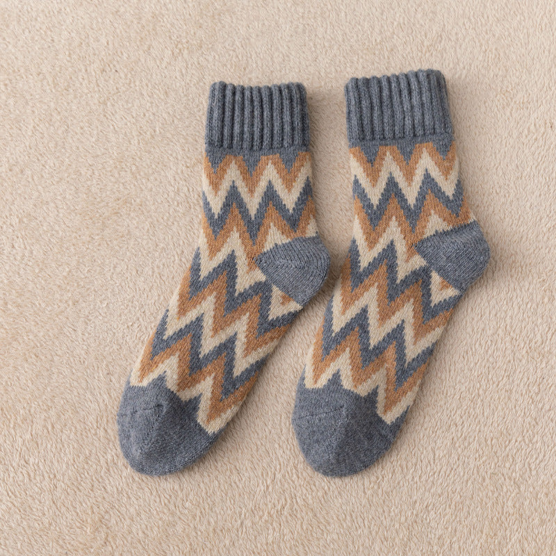 Socks Extra Thick Men's Mid-Calf Length Sock Autumn and Winter Thickened Warm Retro Socks