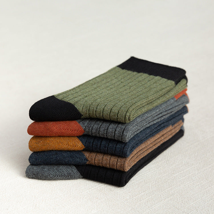 Herrensocken Herbst und Winter Baumwolle Farblich passende Basic All-Matching Tube Socks