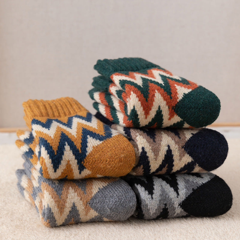 Κάλτσες Εξαιρετικά χοντρές ανδρικές κάλτσες φθινοπωρινές και χειμερινές χοντρές ζεστές ρετρό κάλτσες στο μέσο της γάμπας