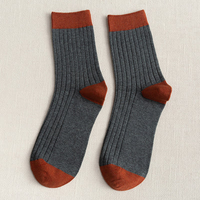 Men's Socks Autumn and Winter Cotton Color Matching Basic All-Matching Tube Socks