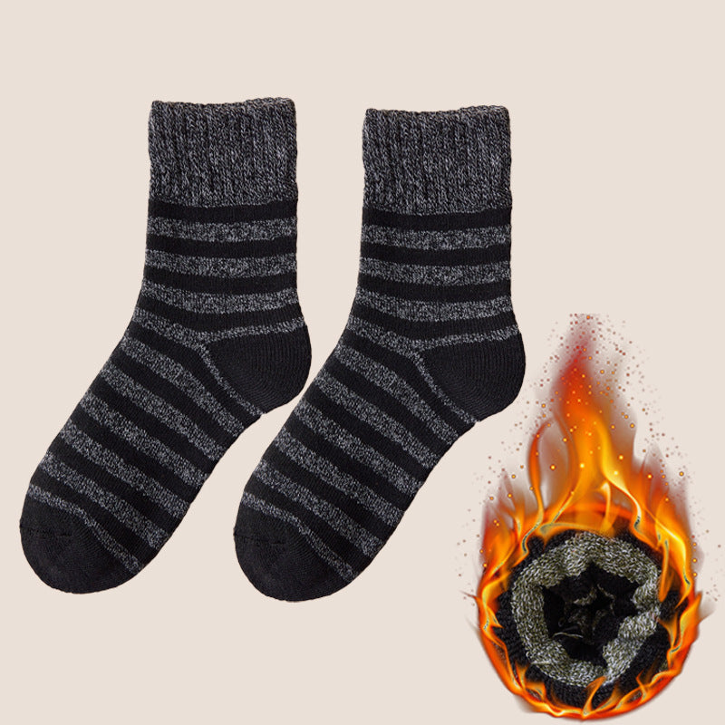 Fleece-Lined Extra Thick Thermal Socks Men's Mid-Calf Length Sock