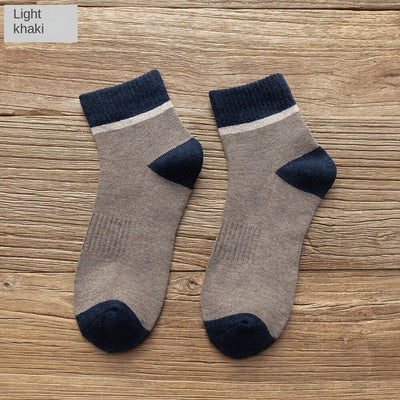 Ανδρικές ρετρό ζεστές βαμβακερές κάλτσες φθινοπωρινές και χειμερινές με φλις με επένδυση από φλις στη μέση της γάμπας Κάλτσες που ταιριάζουν με χρώμα