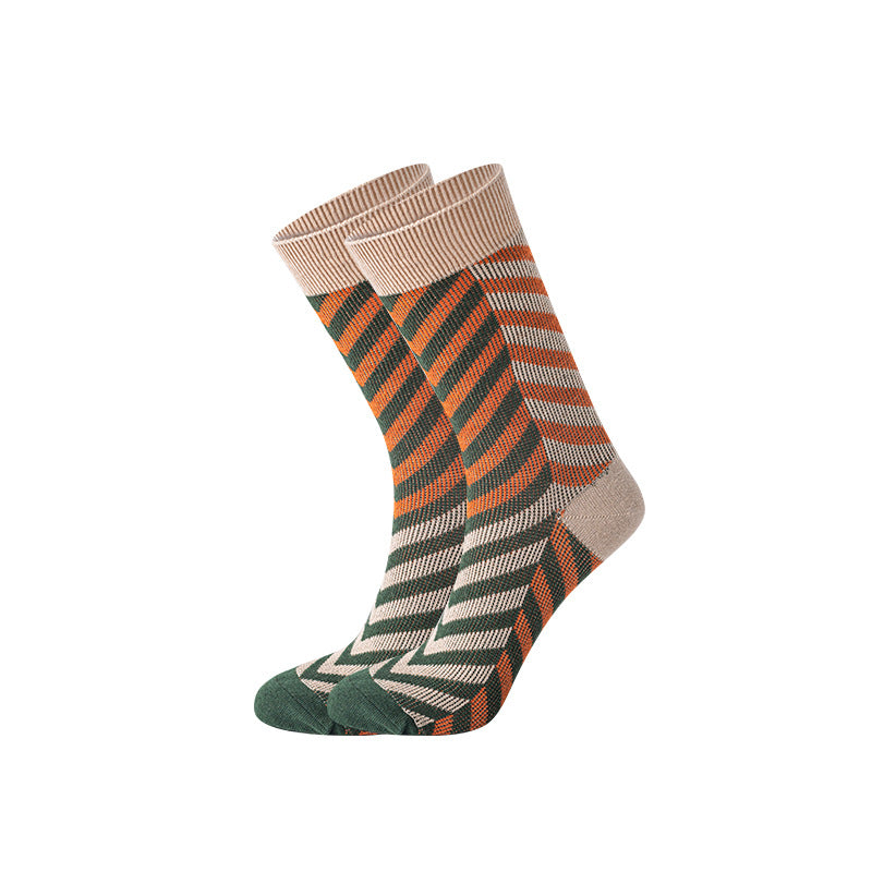 Tube Socks Men's Retro Striped Socks