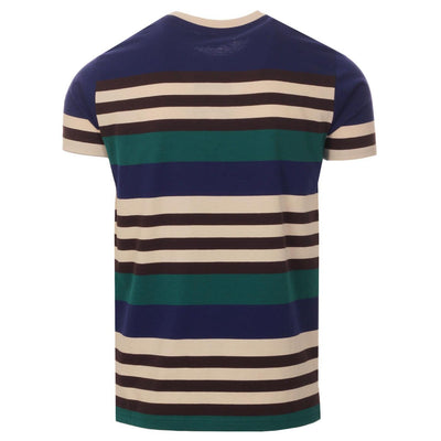 Men's Retro 70s Striped T-Shirt In Beacon Blue