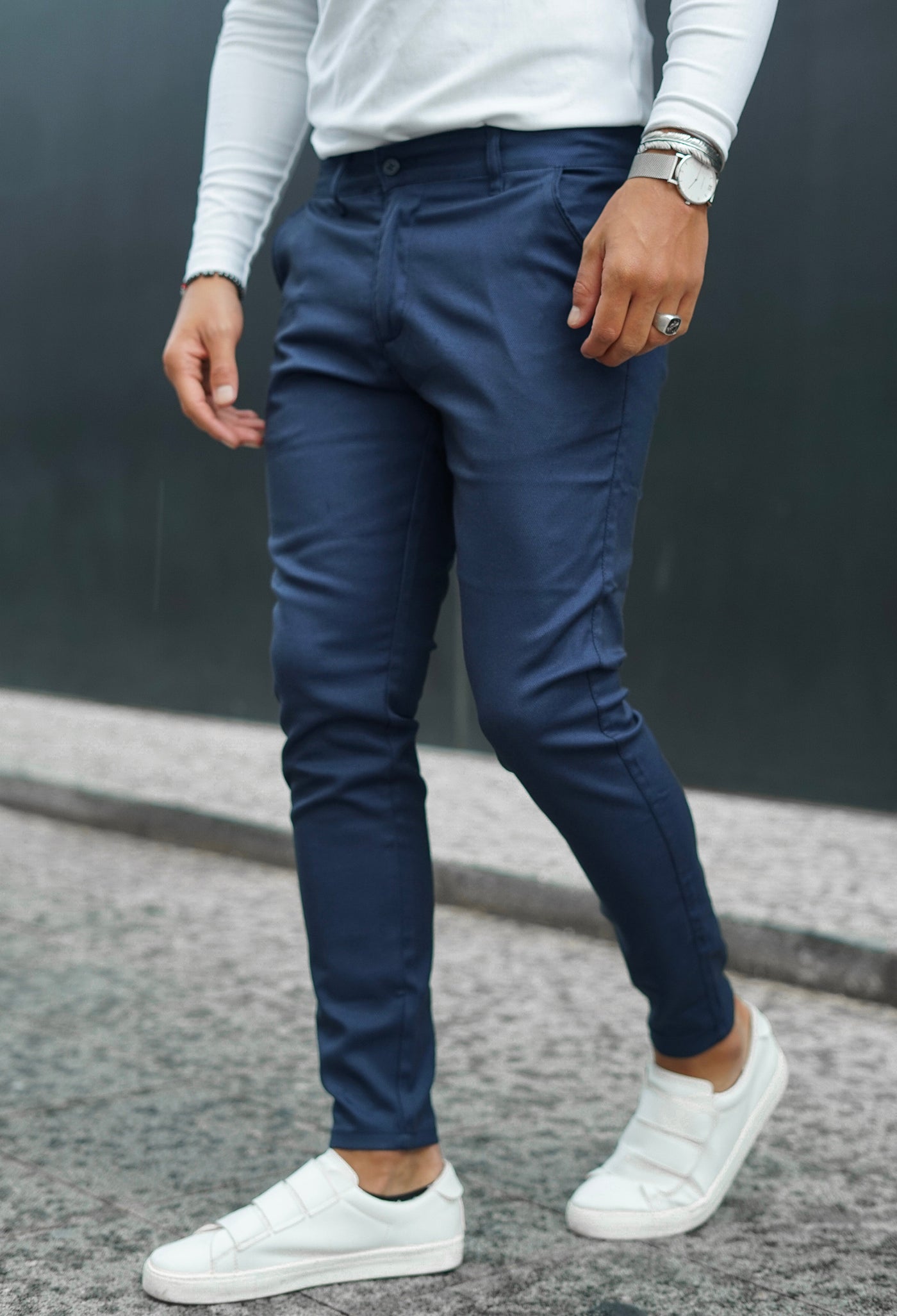 Men's Casual Blue Chino