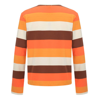 Men's Retro 70s Striped Long Sleeve Cotton T-Shirt
