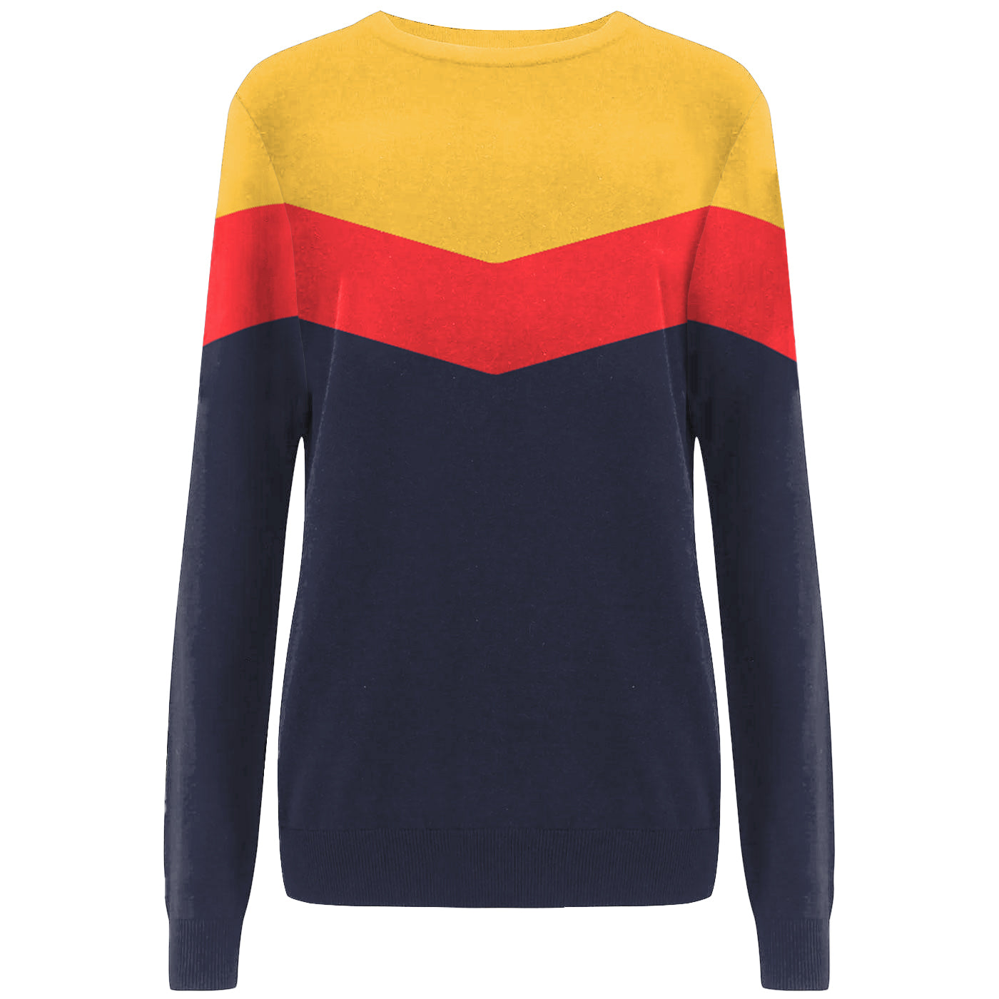 Femmes 1960s Retro Knitwear T-shirts à manches longues orange et rouge