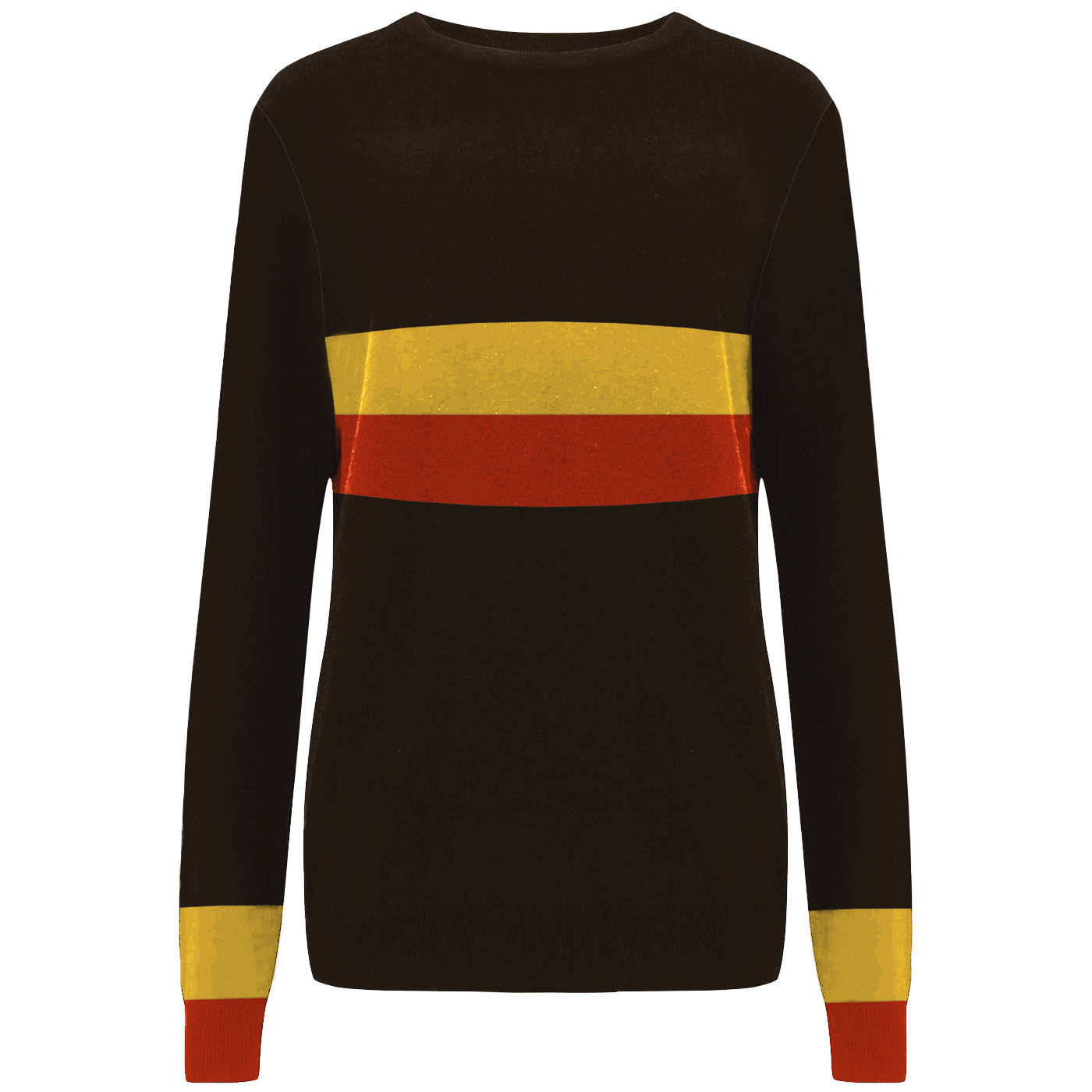 Femmes 1960s Retro Knitwear Manches Longues Orange & Rouge Poitrine Stripe T-shirts