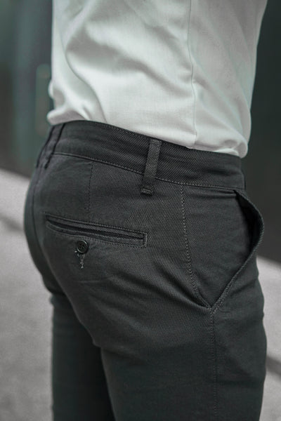Chino noir décontracté pour hommes