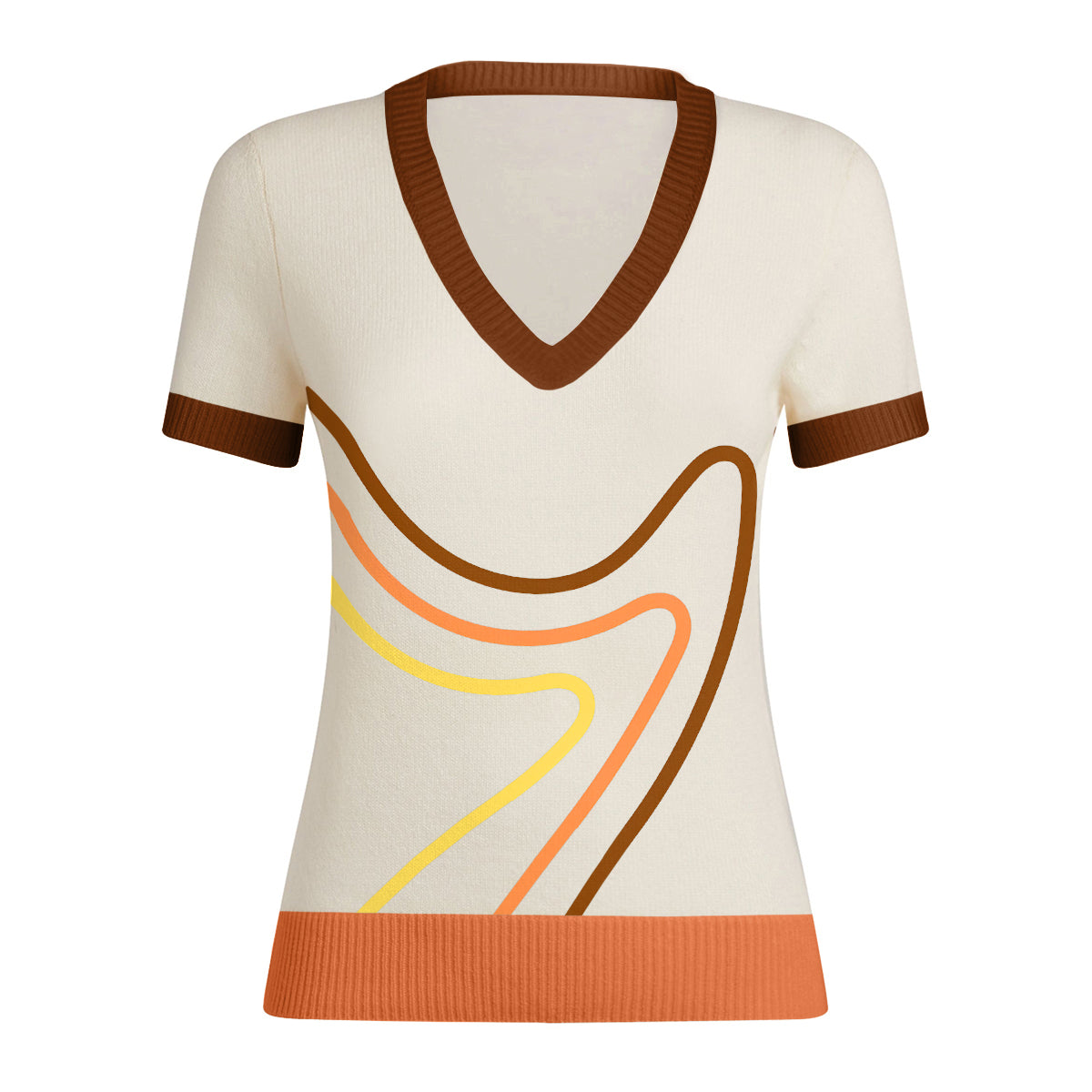 Jaren 60 retro mod-stijl gebreide zwarte racetrui-T-shirts met lange mouwen